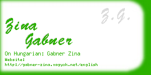 zina gabner business card